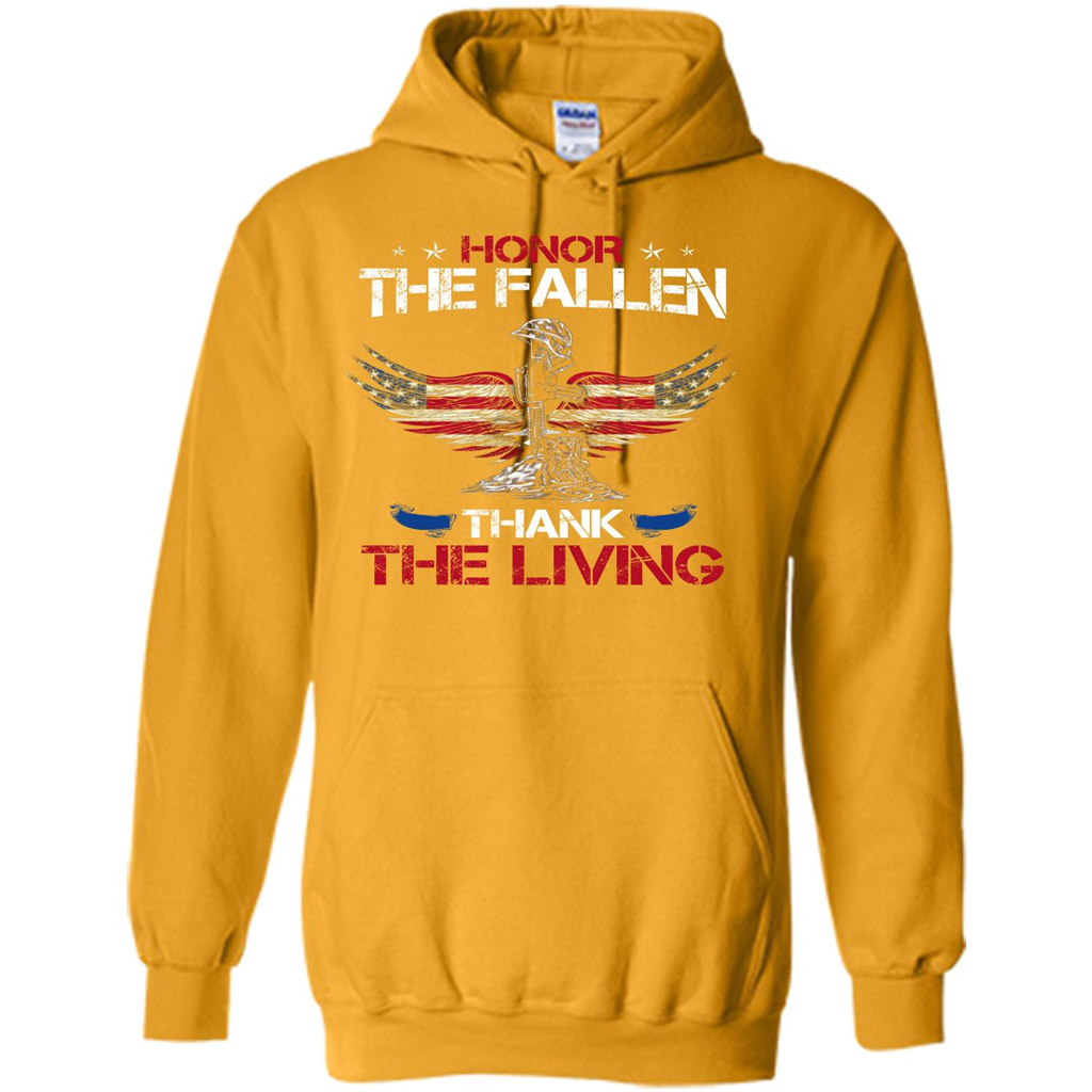 Military T-shirt Honor The Fallen Thank The Living Gold