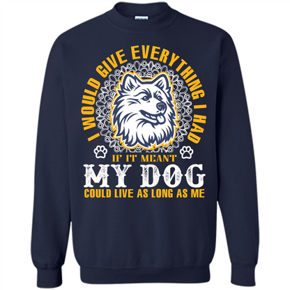 Dog T-shirt My Dog Could Live As Long As Me T-shirt Navy