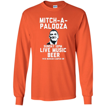 Mitch-a-palooza Live Music Beer T-shirt Orange