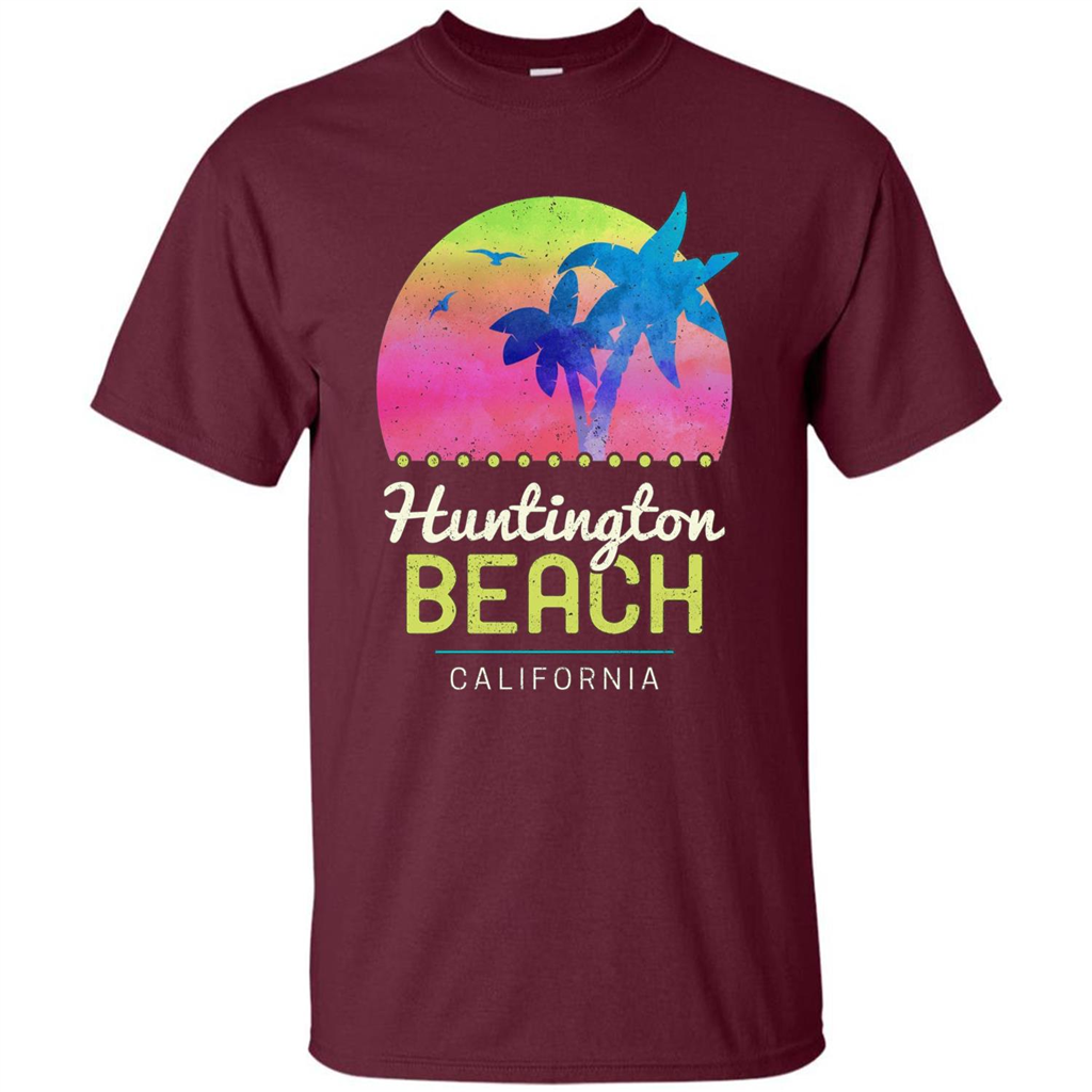 Huntington Beach California T-shirt Maroon