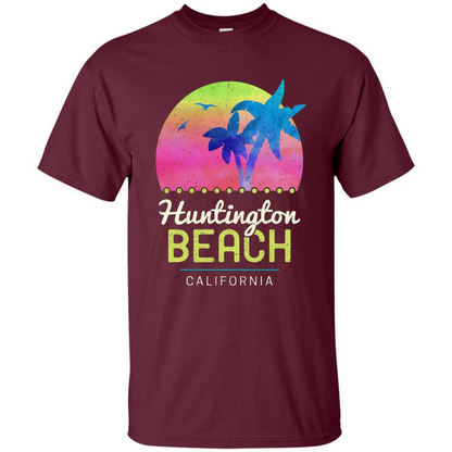 Huntington Beach California T-shirt Maroon