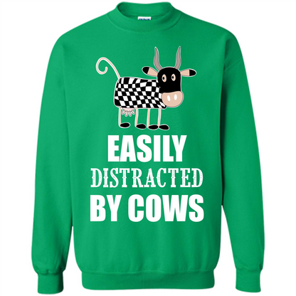 Cow T-shirt Easily Distracted By Cows T-shirt Irish Green