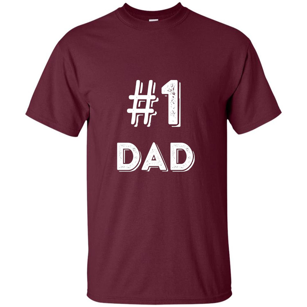 Fathers Day T-shirt Dad No.1 T-shirt Maroon