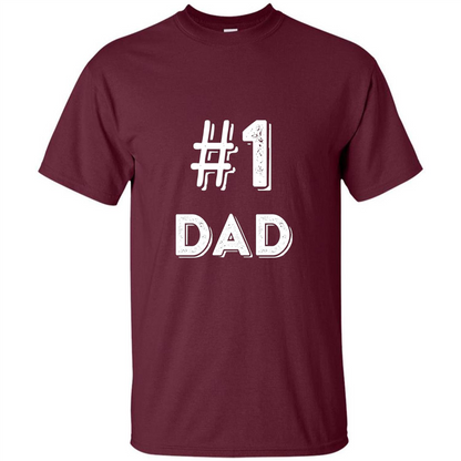 Fathers Day T-shirt Dad No.1 T-shirt Maroon