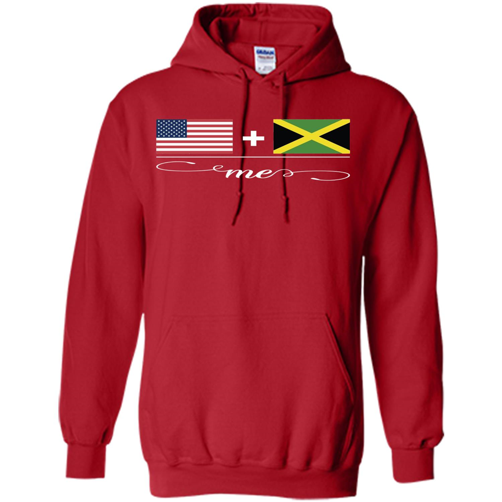 American + Jamaican = Me USA and Jamaica Flags T-shirt Red