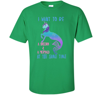 Cute Unicorn Mermaid Mermicorn T-shirt For Girls Irish Green