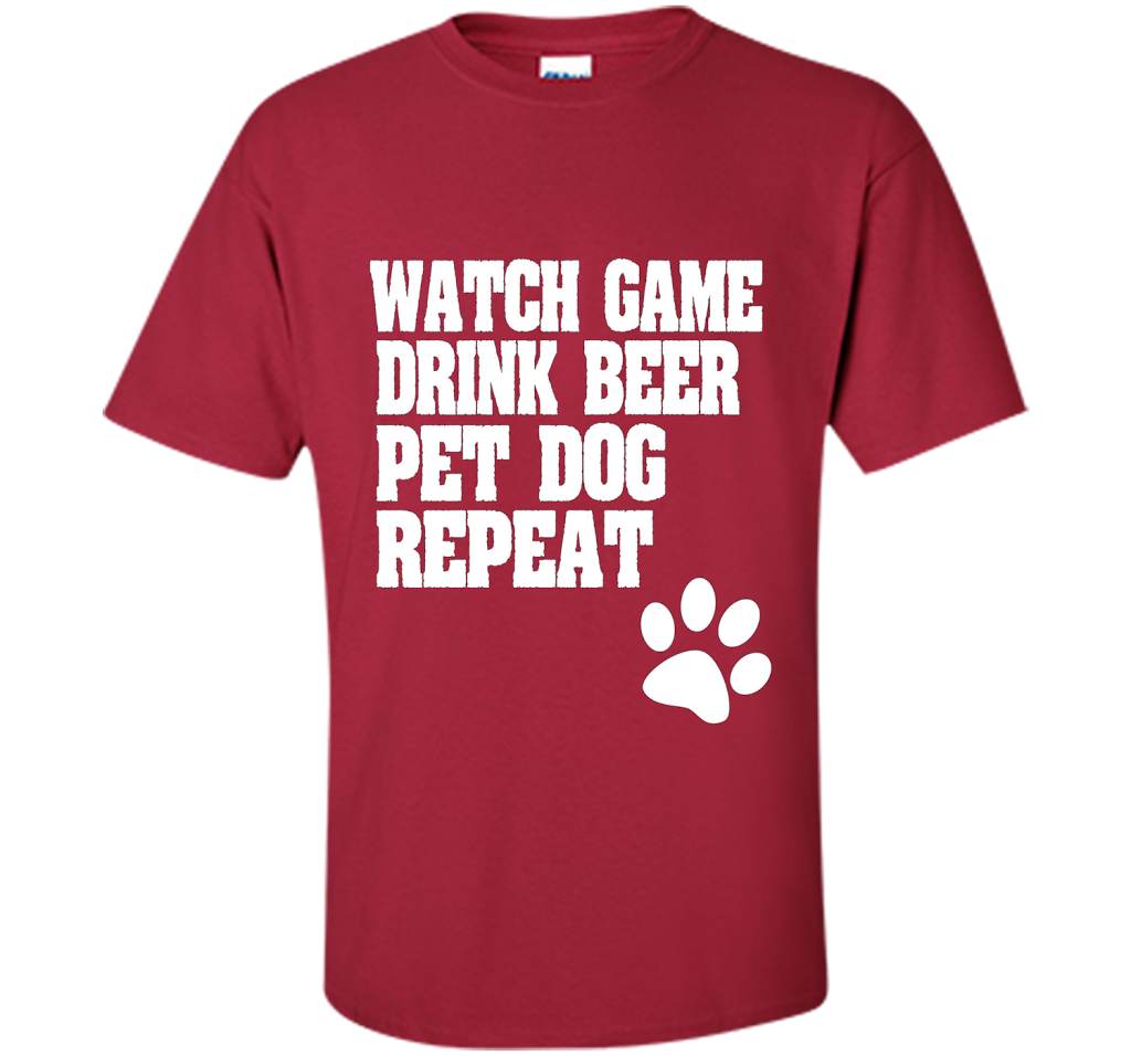 Sports Fan, Beer Drinker, Dog Lover Shirt for men and women shirt Cardinal