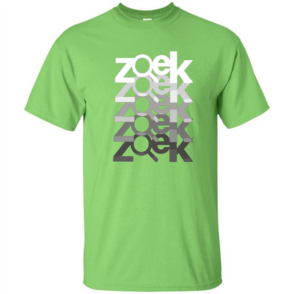 Zoek Zoek Zoek White Black T-shirt Lime