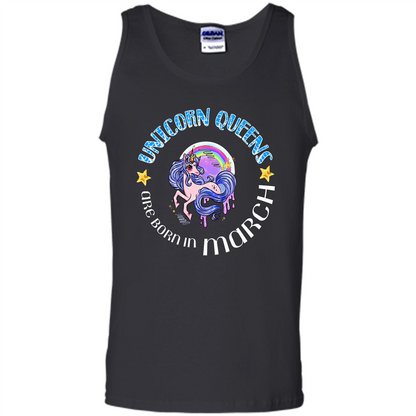 March Unicorn T-shirt Unicorn Queens Are Born March Black