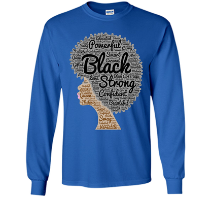 Afro Word Art Natural Hair T-Shirt for Black Women shirt Royal