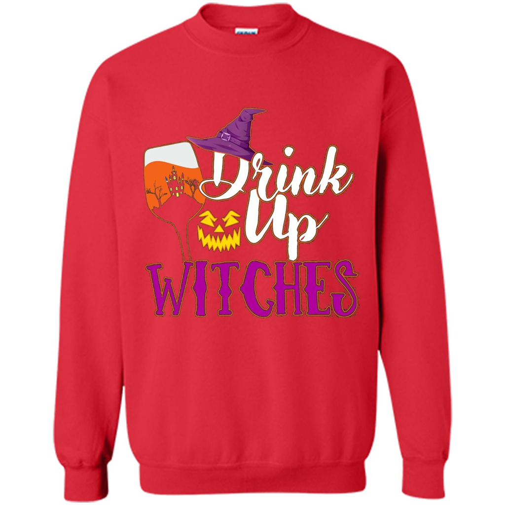 Drink Up Witches T Shirt Funny Halloween Costume Red