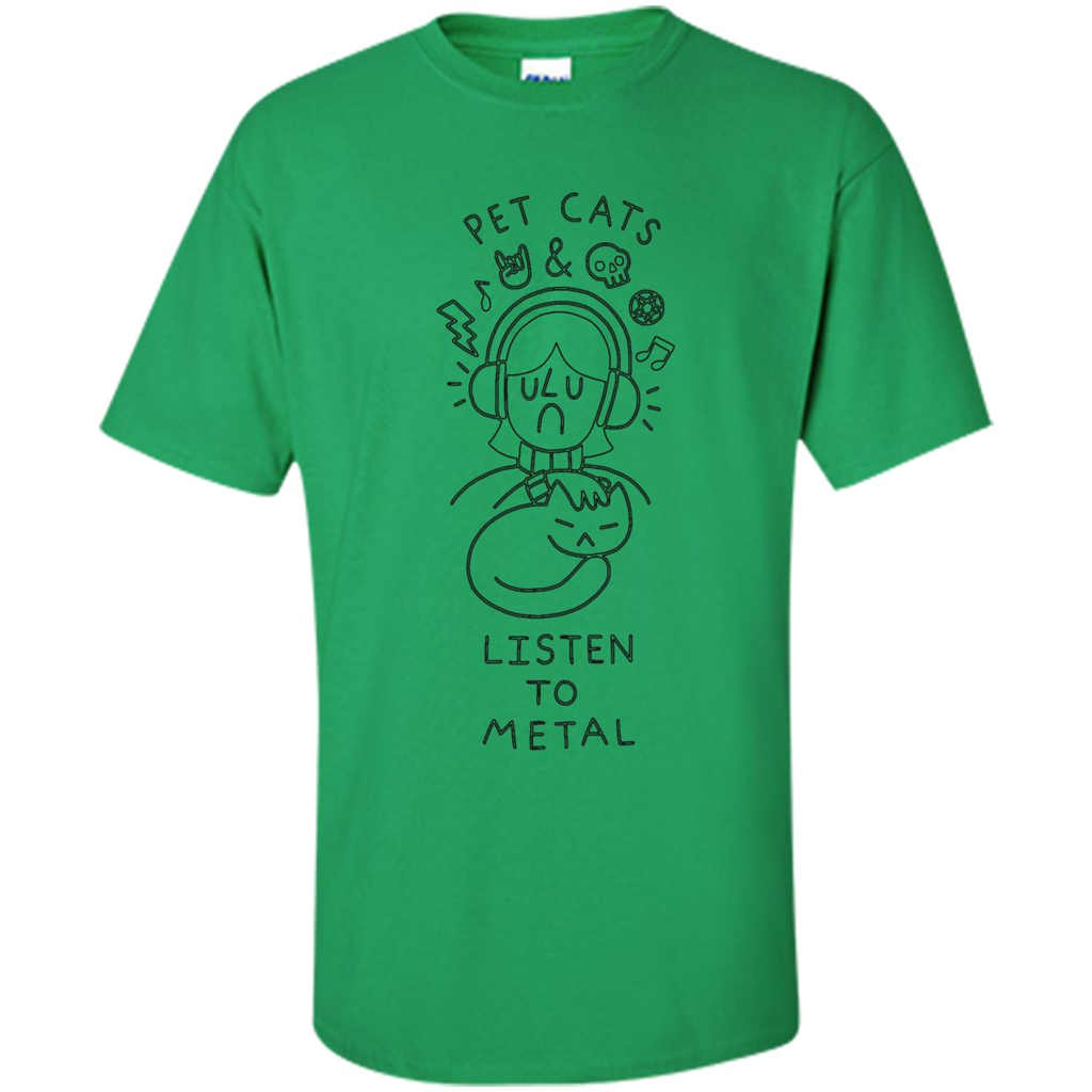 Love Cat T-shirt Listen To Metal Irish Green