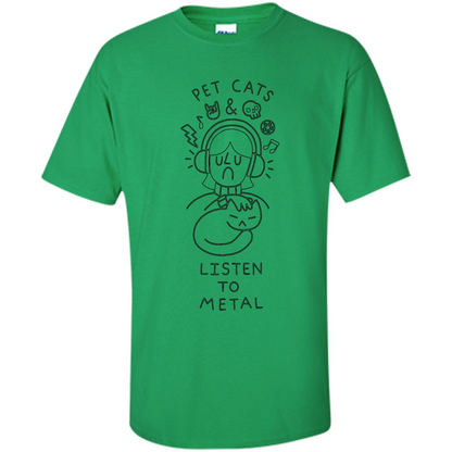 Love Cat T-shirt Listen To Metal Irish Green