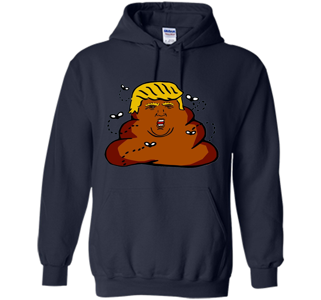 Funny Donald Trump Dump Poop Emoji T-shirt cool shirt Navy
