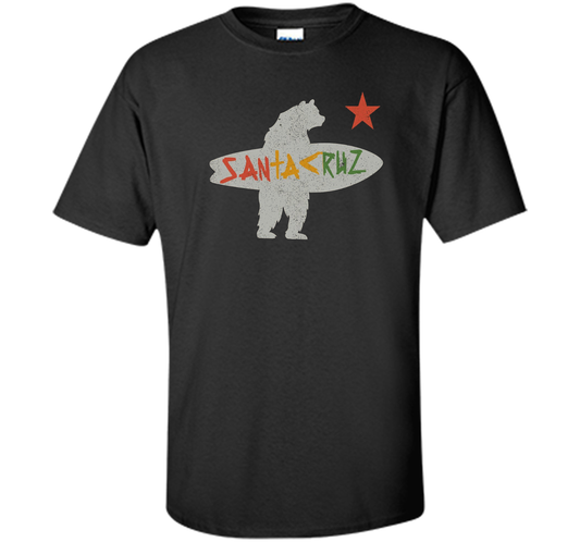 Santa Cruz Surf Bear Rockport Texas T-shirt Black