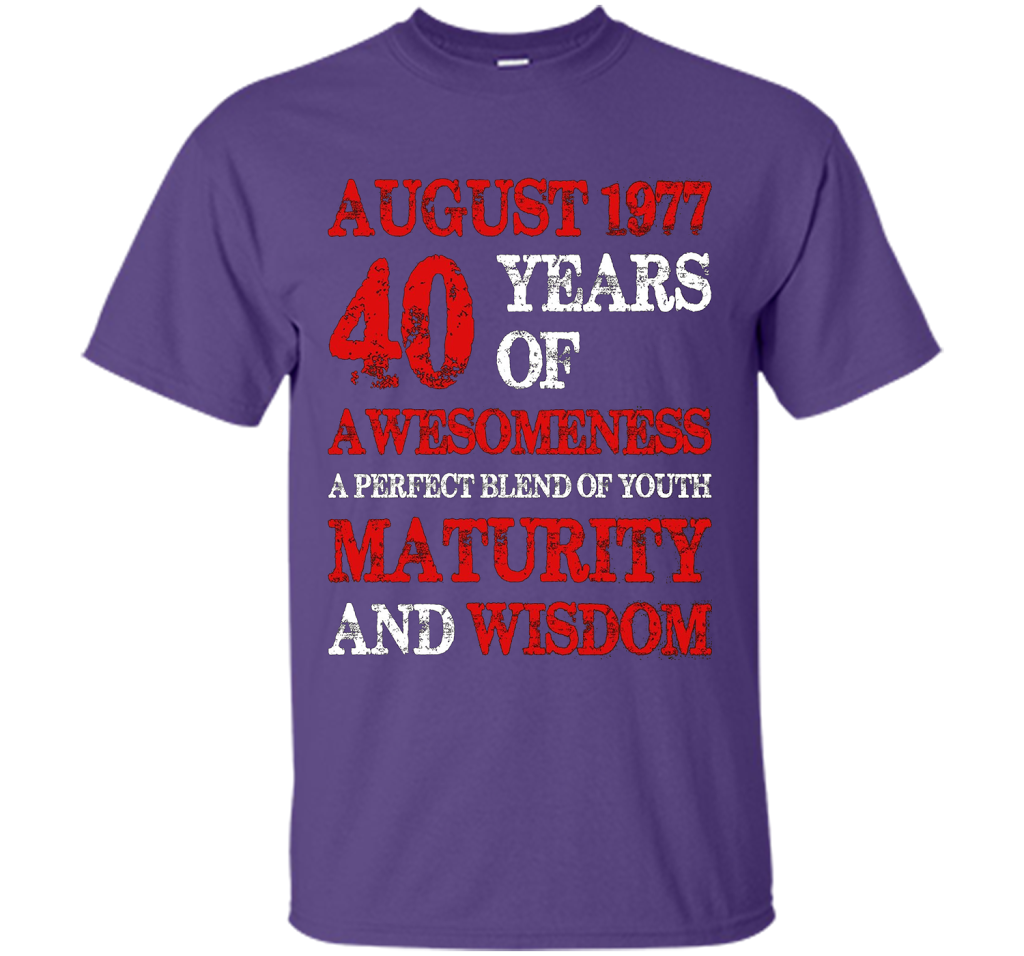 Vintage Limited August 1977 Edition - 40th Birthday Gift shirt Purple