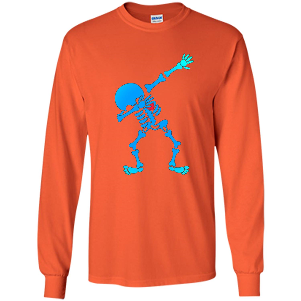 Dabbing Skeleton Halloween 2017 T-shirt Orange