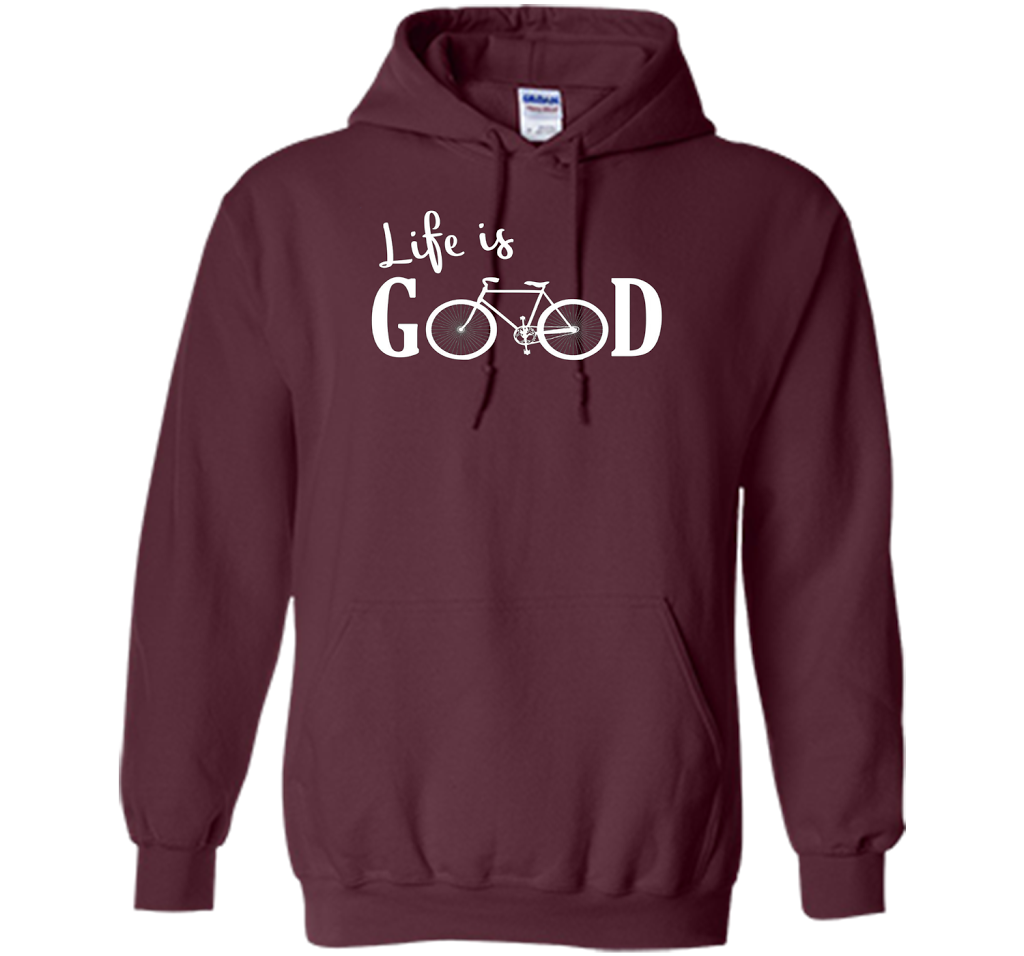 Life is Good Shirt Bicycle Shirt shirt Maroon