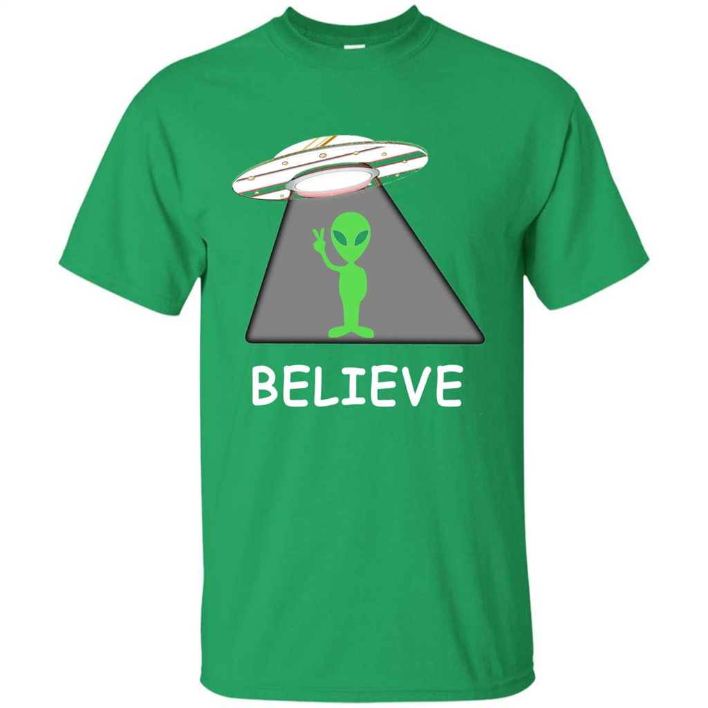 I Believe Alien T-shirt New Cool UFO T-shirt Irish Green