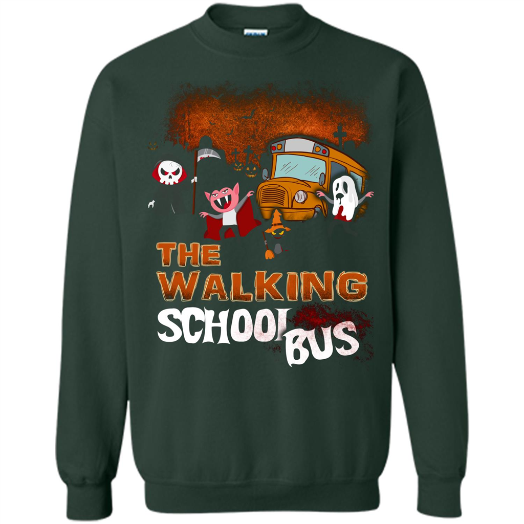 Halloween T-shirt The Walking School Bus T-shirt Forest Green
