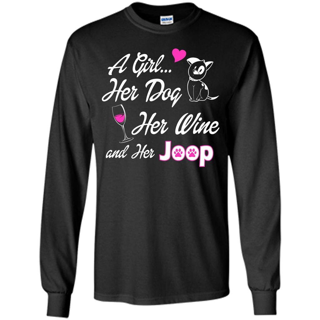Dog T-shirt A Girl Her Dog Her Wine And Her Joop T-shirt Black