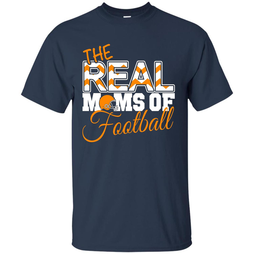Real Moms of Football T-shirt Orange Football Mom T-Shirt Navy
