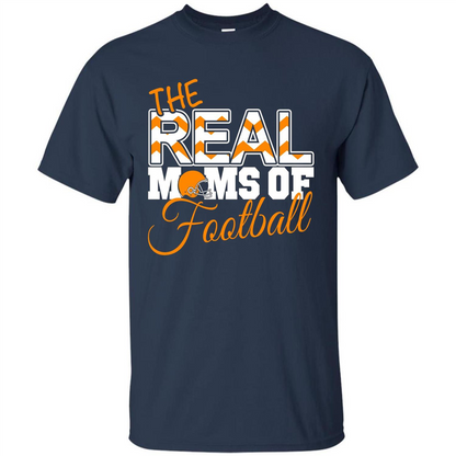 Real Moms of Football T-shirt Orange Football Mom T-Shirt Navy