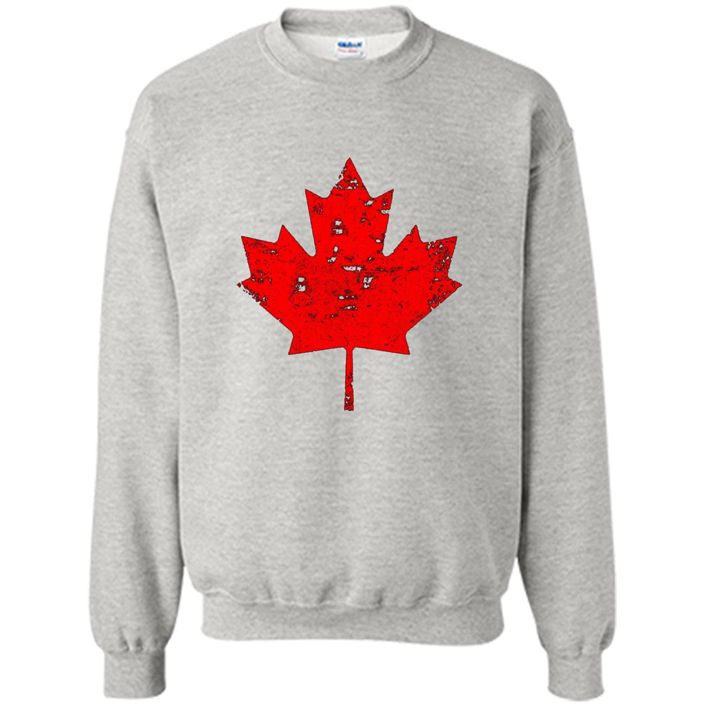 Canada Day T-Shirt. Canada Maple Flag Distressed T-shirt Ash
