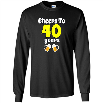 Cheers To 40 Years Birthday Or Wedding Anniversary T-shirt Black