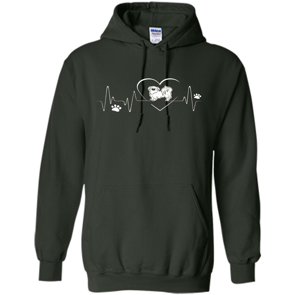 Pekehund T-shirt Pekehund Heart Beat T-shirt Forest Green