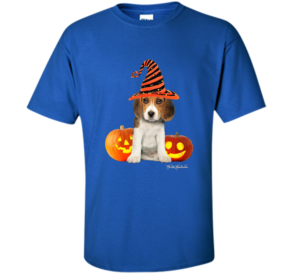 Cute Halloween Beagle Puppy Pumpkins T-shirt Royal