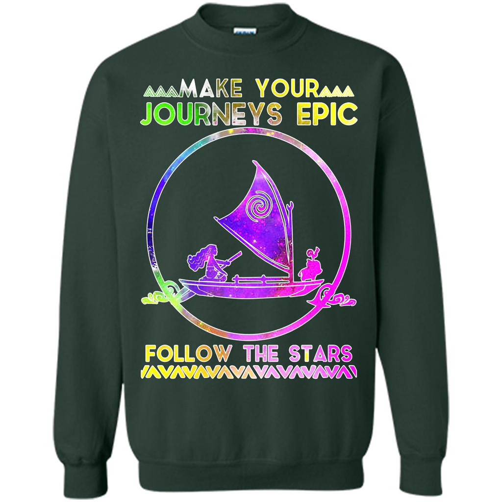 Movie T-shirt Make Your Journeys Epic Follow The Stars Forest Green