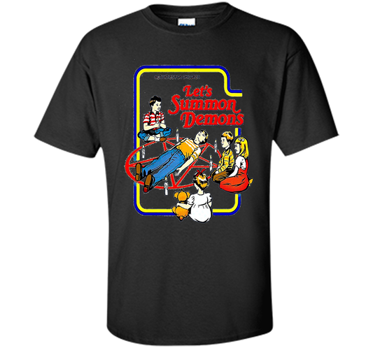 Let's summon demons T-shirt funny T-shirt Black