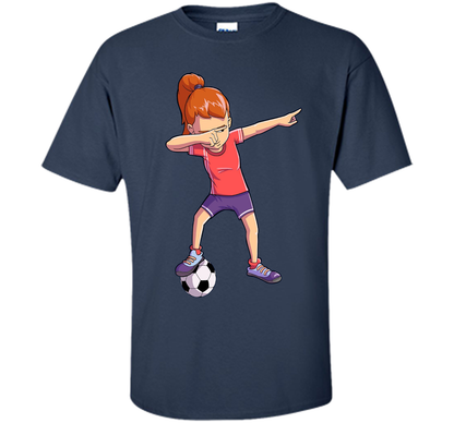 Soccer Dabbing Girl Dab Dance T-shirt Funny Football Tee shirt Navy