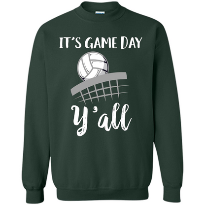 Volleyball Lovers T-shirt It's Game Day Y'all Tshirt Forest Green