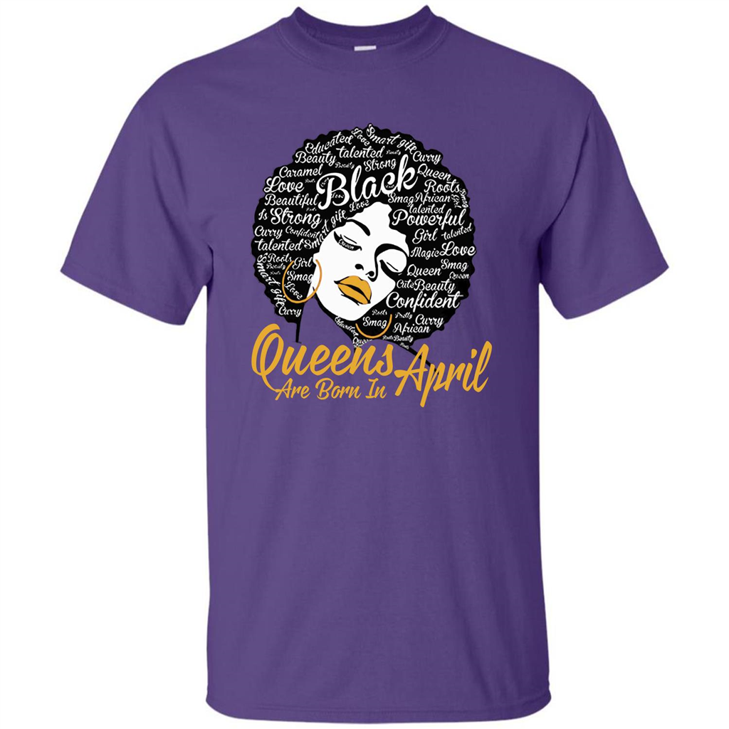 Queen Are Born In April T-shirt Purple
