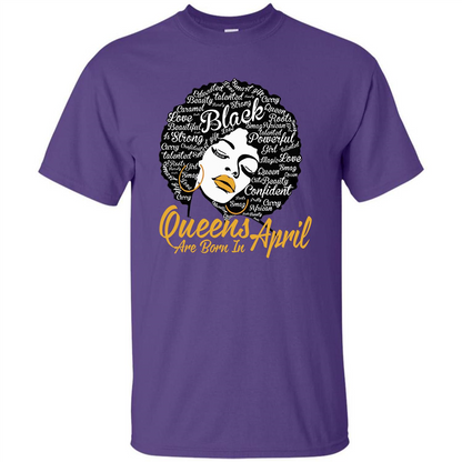 Queen Are Born In April T-shirt Purple