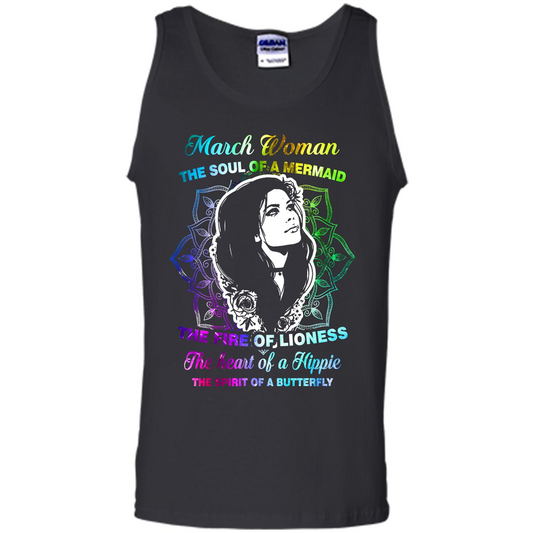 March Woman T-shirt The Heart Of A Hippie Black