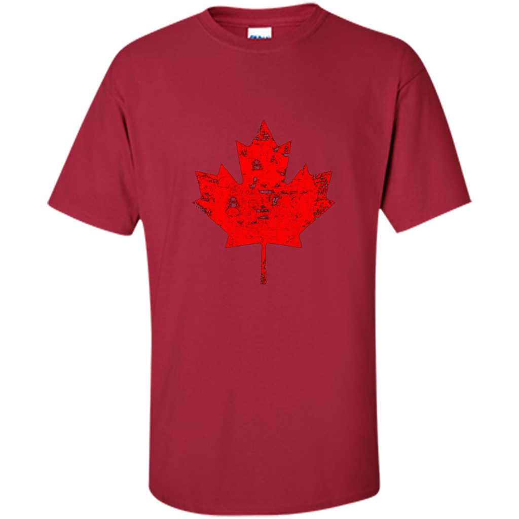 Canada Day T-Shirt. Canada Maple Flag Distressed T-shirt Cardinal
