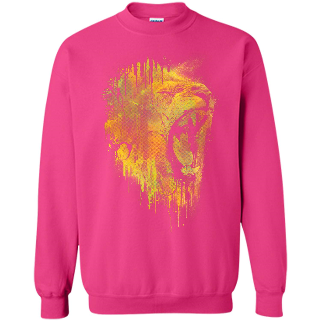 Lion Drip T-shirt Heliconia