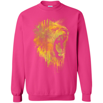 Lion Drip T-shirt Heliconia