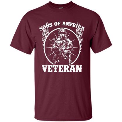 Military T-shirt Sons Of America Veteran Maroon