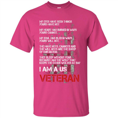 Military T-shirt I Am A Us Veteran T-shirt Heliconia
