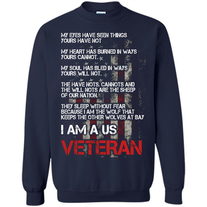 Military T-shirt I Am A Us Veteran T-shirt Navy
