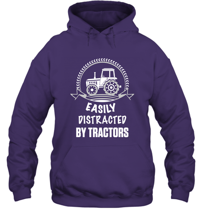 Easily Distracted By Tractors Shirt Hoodie Purple