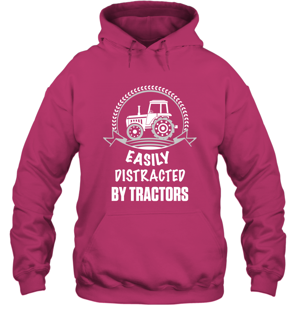 Easily Distracted By Tractors Shirt Hoodie Heliconia