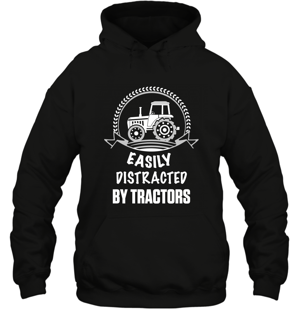 Easily Distracted By Tractors ShirtUnisex Heavyweight Pullover Hoodie