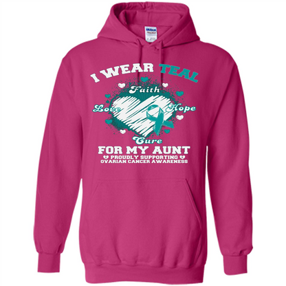 I Wear Teal For My Aunt - Ovarian Cancer Awareness T-Shirt Heliconia