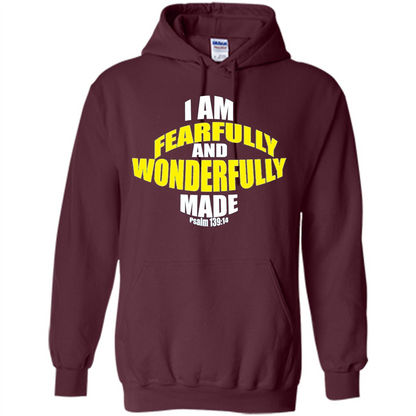 Fearfully And Wonderfully Made Christian T-Shirt Maroon