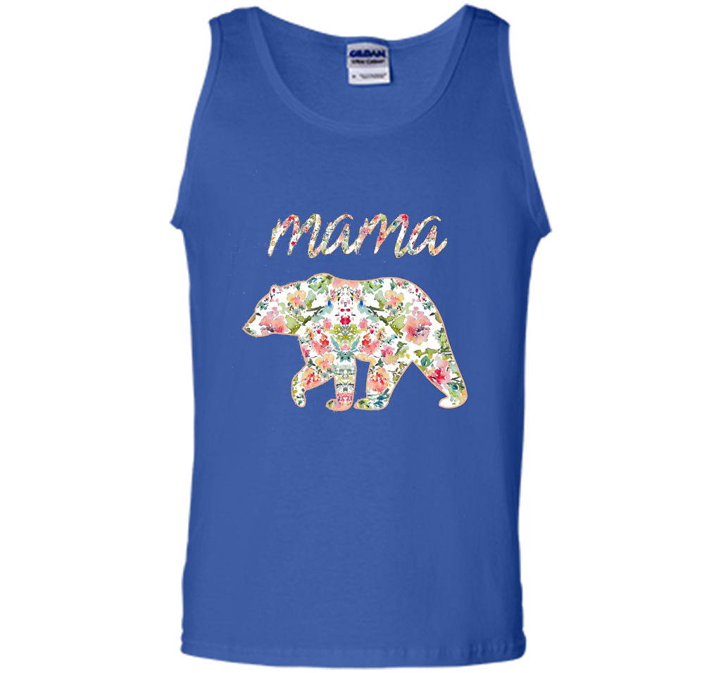 Mama Bear Floral Tee, Mom Graphic T-Shirt, Matching Family shirt Royal